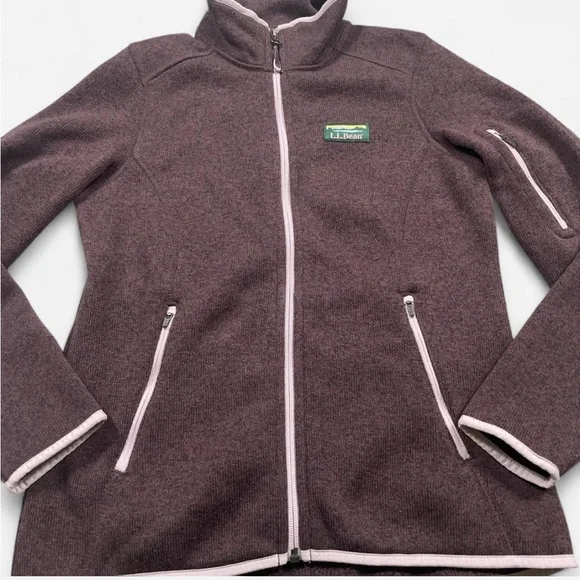 maroon L.L. Bean fleece zip-up - Picture 2 of 5